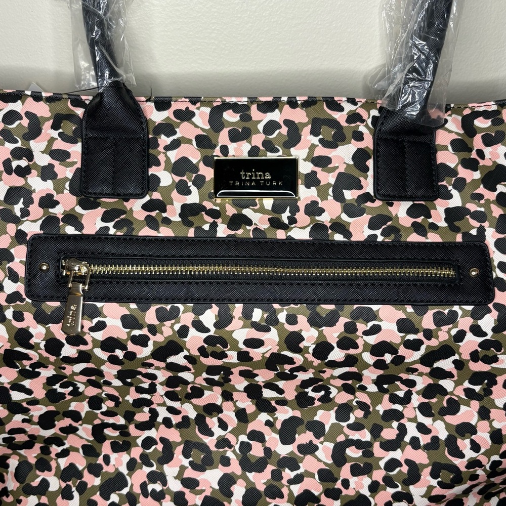 Trina Turk | Leopard Crossbody Tote, Pink Leopard NWT - Picture 4 of 15